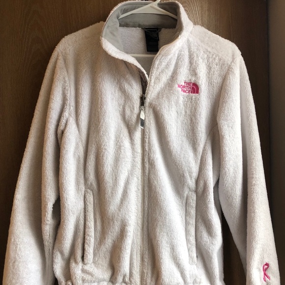 The North Face Jackets & Blazers - Womens North Face White Fleece- Breast Cancer